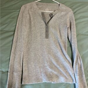 Aerie Gray Long Sleeve Henley